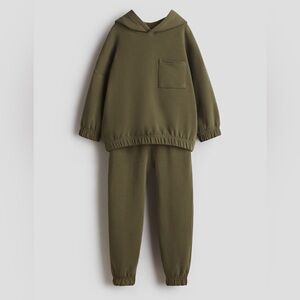 2 piece cotton sweater shirt set H&M